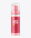 Clear Cosmetic Bottle with Pump Mockup Clear Cosmetic Bottle with Pump Mockup
