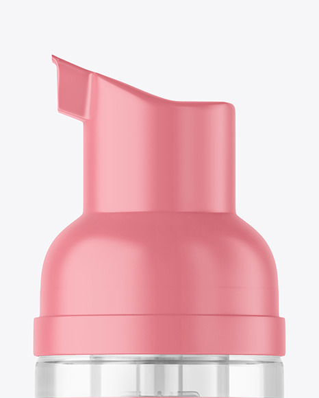 Clear Cosmetic Bottle with Pump Mockup Clear Cosmetic Bottle with Pump Mockup