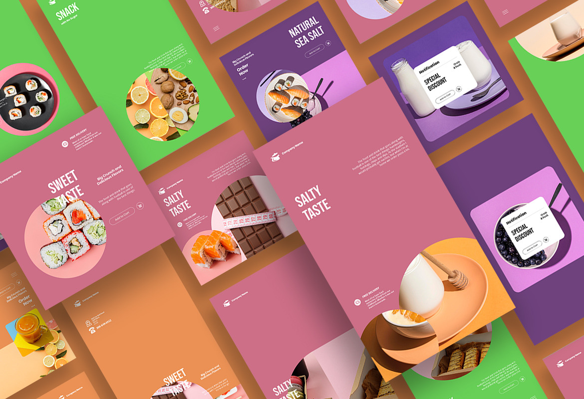 Stylist Colorful Food Instagram Post and Story Template