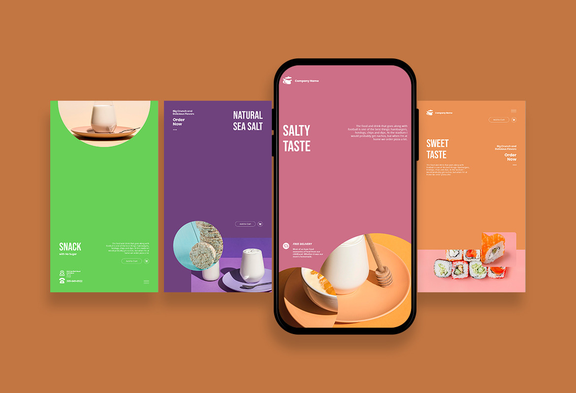 Stylist Colorful Food Instagram Post and Story Template