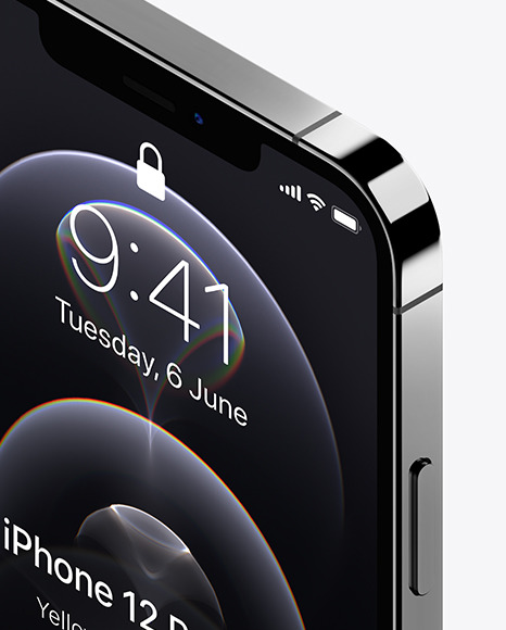 Isometric Apple iPhone 12 Pro Max Graphite Mockup