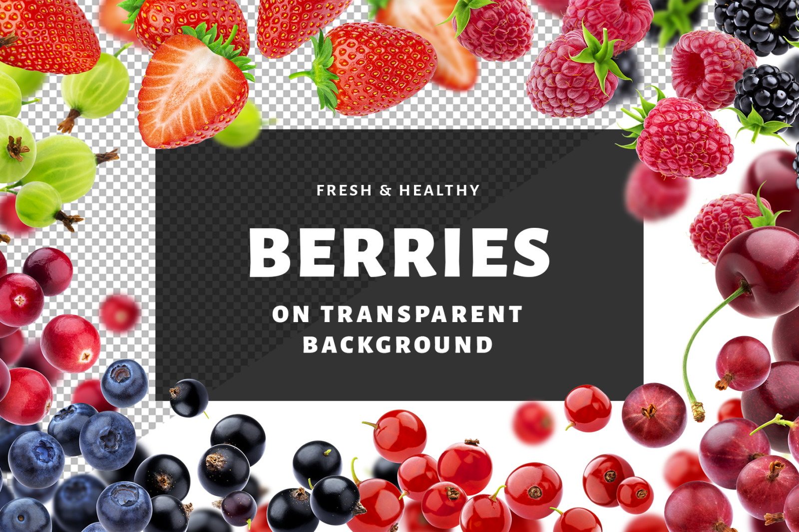 Berry set on transparent background Berry set on transparent background