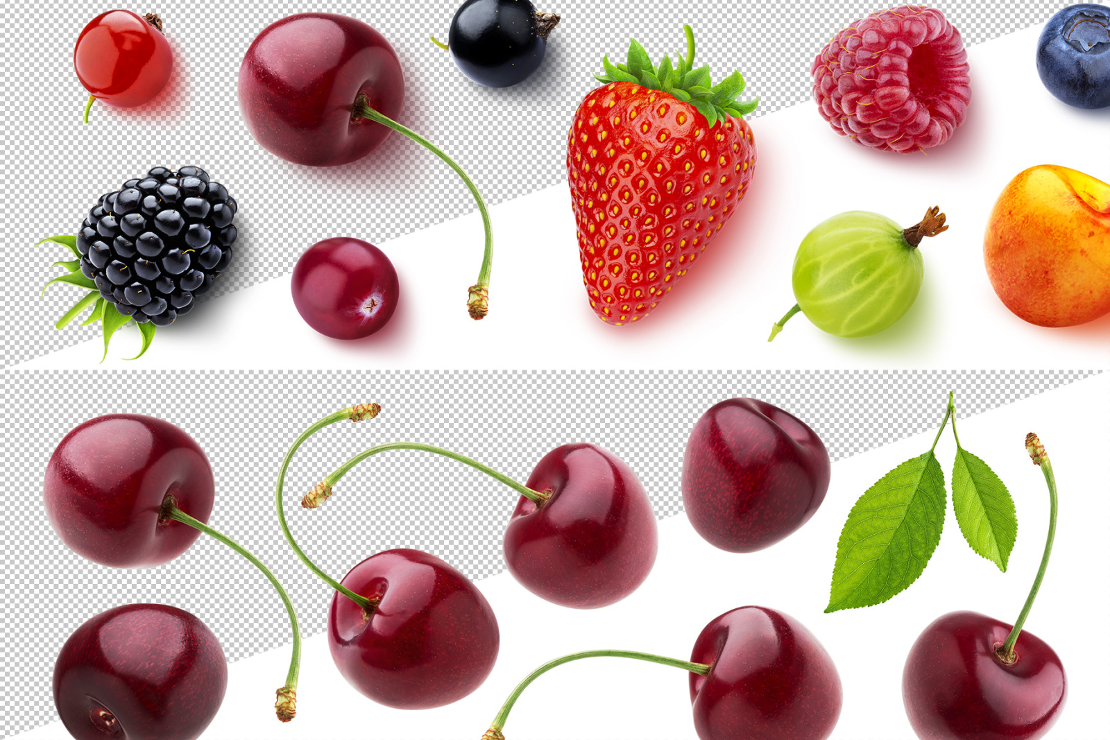 Berry set on transparent background Berry set on transparent background