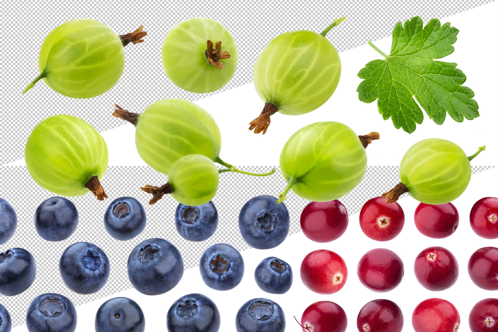 Berry set on transparent background Berry set on transparent background