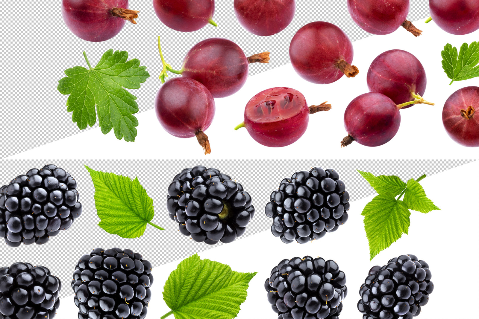 Berry set on transparent background Berry set on transparent background