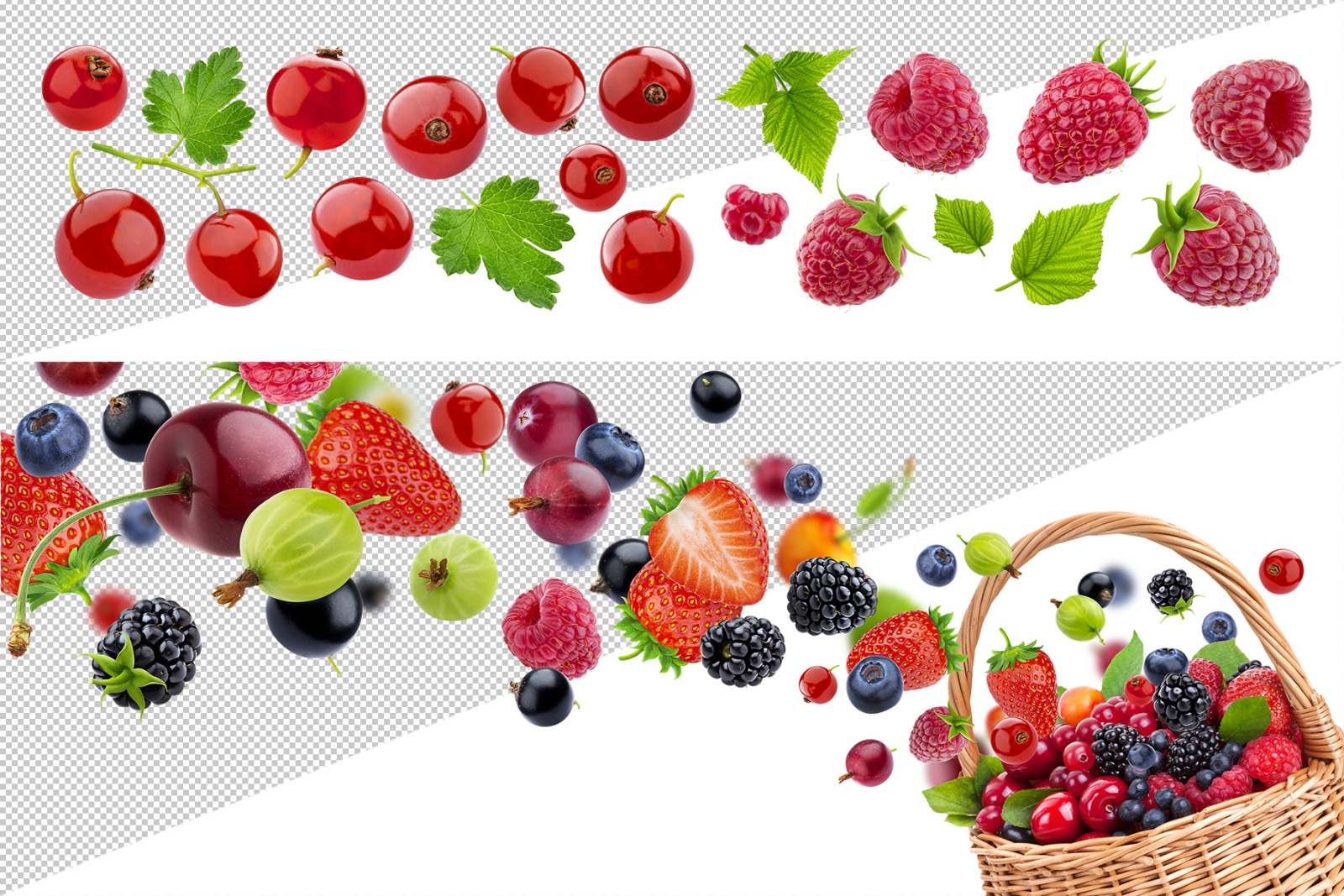 Berry set on transparent background Berry set on transparent background
