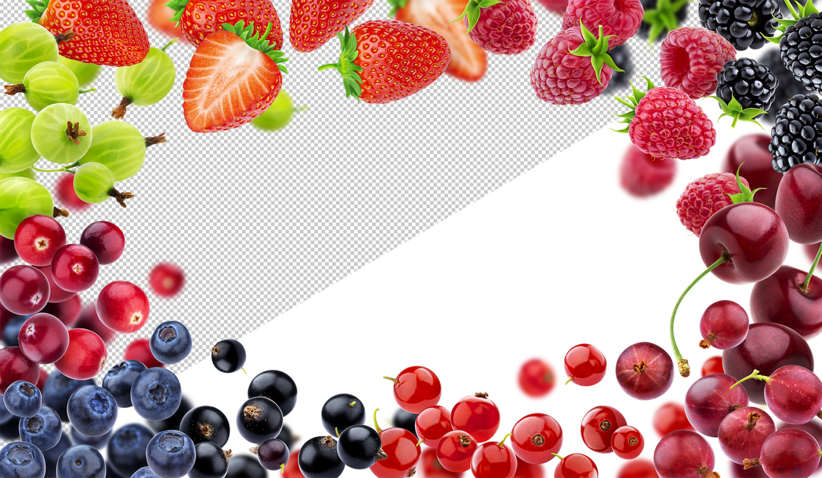 Berry set on transparent background