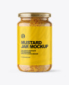 Clear Glass Jar with Wholegrain Mustard Mockup Clear Glass Jar with Wholegrain Mustard Mockup