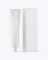 Glossy Cosmetic Tube with Box Mockup