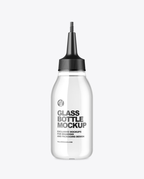 Clear Glass Cosmetic Bottle Mockup