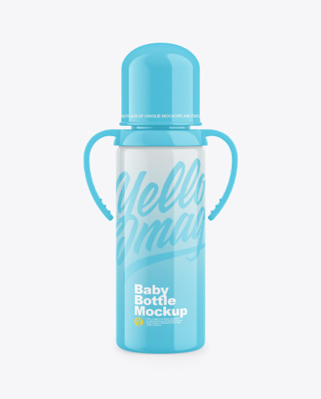 Glossy Baby Bottle Mockup