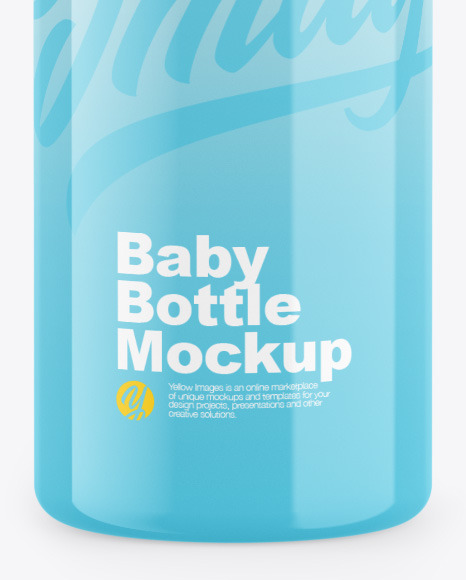 Glossy Baby Bottle Mockup