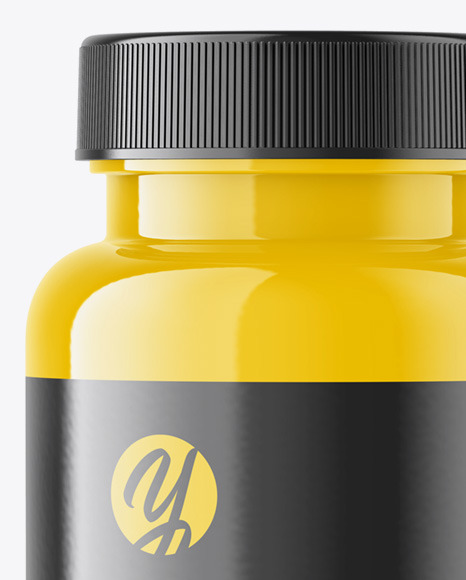 Glossy Plastic Pills Bottle Mockup