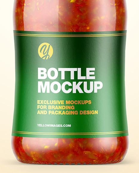 Salsa Sauce Bottle Mockup