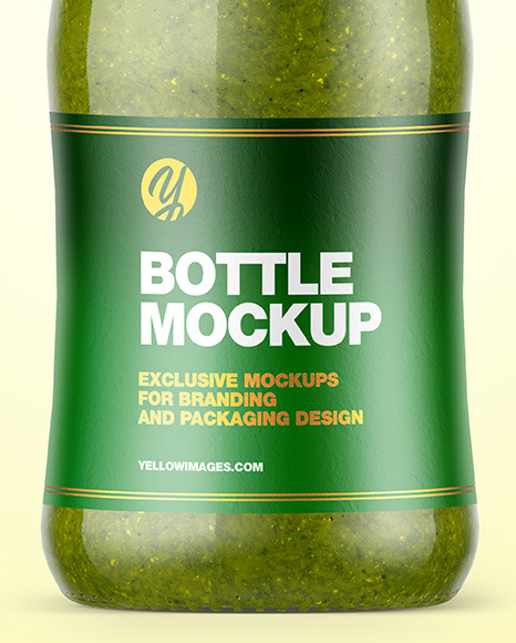 Pesto Sauce Bottle Mockup