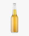 Clear Glass Lager Beer Bottle Mockup