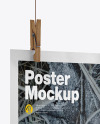 Crumpled Poster A4 Mockup - Half Side View