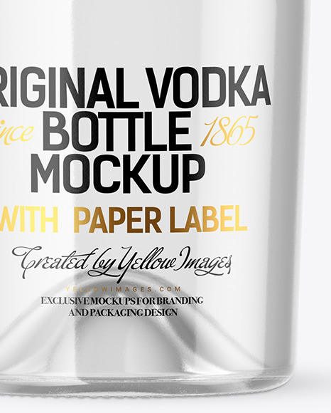 Clear Glass Vodka Bottle Mockup