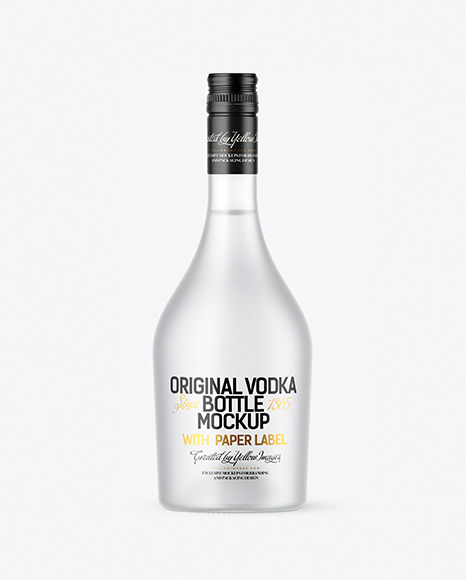 Frosted Glass Vodka Bottle Mockup