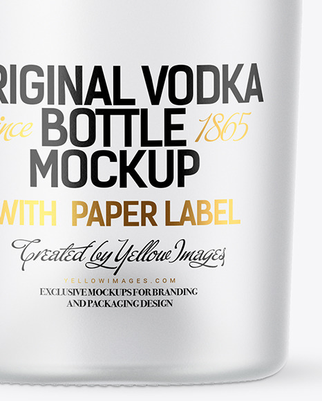 Frosted Glass Vodka Bottle Mockup