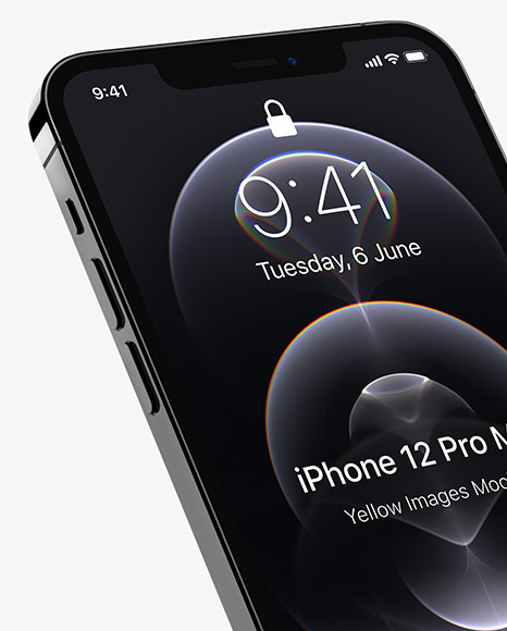 Two Apple iPhones 12 Pro Max Graphite Mockup