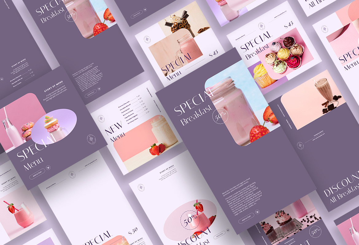 Soft Touch Food Instagram Posts and Stories Template Soft Touch Food Instagram Posts and Stories Template