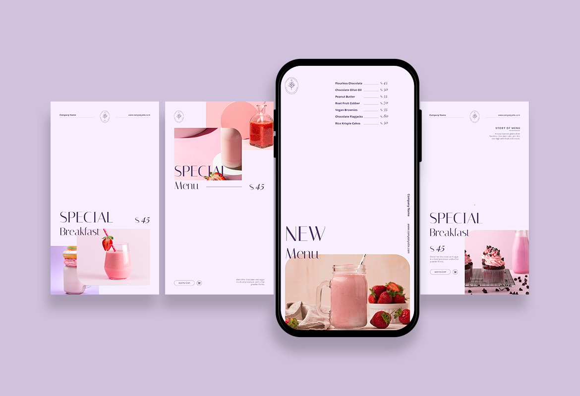 Soft Touch Food Instagram Posts and Stories Template