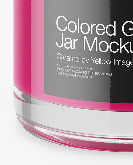 Opened Clear Glass Jar With Colored Gel Mockup