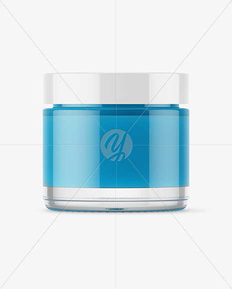 Clear Glass Jar With Colored Gel Mockup