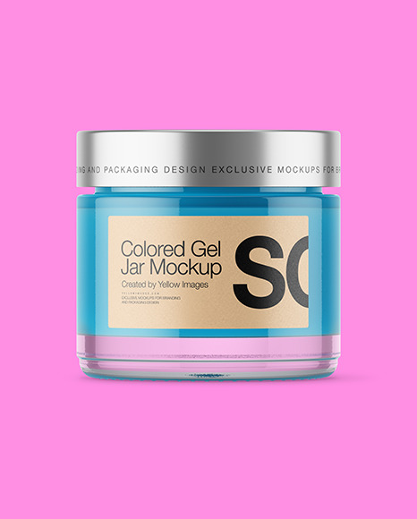 Clear Glass Jar With Colored Gel Mockup