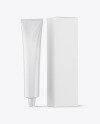 Matte Cosmetic Tube with Box Mockup