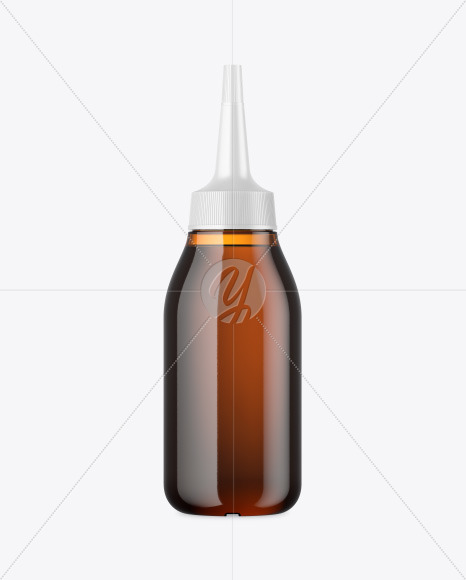 Amber Glass Cosmetic Bottle Mockup