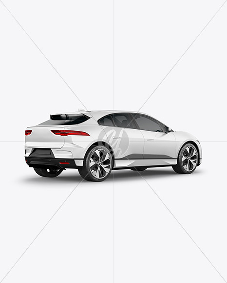 Electric Crossover SUV Mockup - Back Half Side View