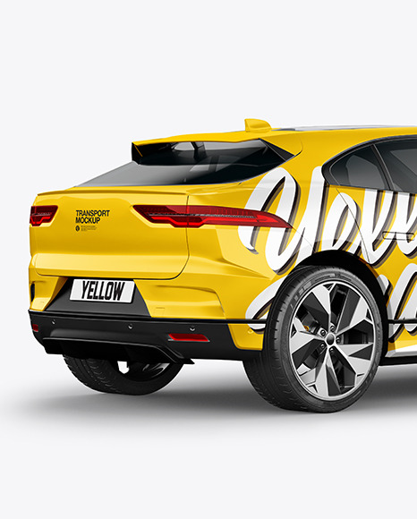 Electric Crossover SUV Mockup - Back Half Side View