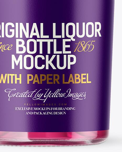 Clear Glass Liquor Bottle Mockup