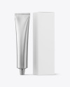 Metallic Cosmetic Tube with Box Mockup