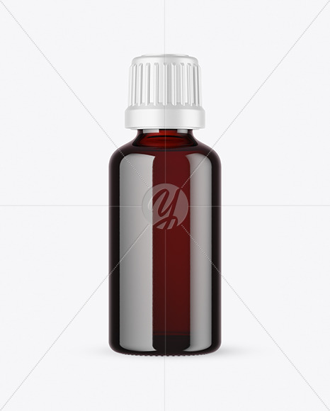 50ml Dark Amber Glass Bottle Mockup