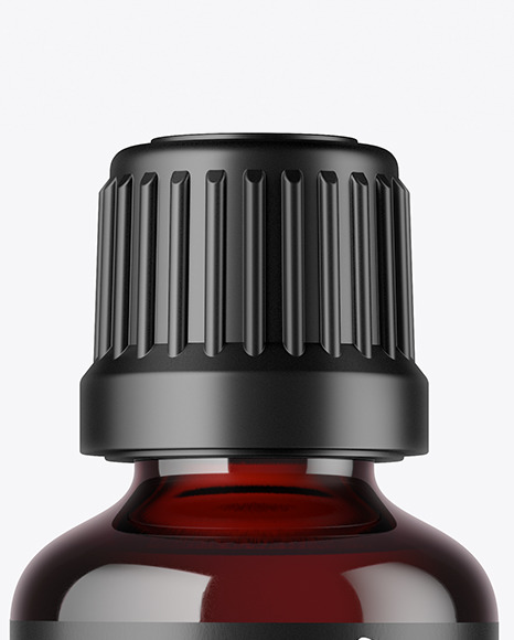 50ml Dark Amber Glass Bottle Mockup