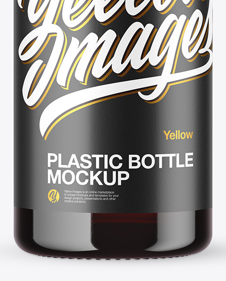 50ml Dark Amber Glass Bottle Mockup