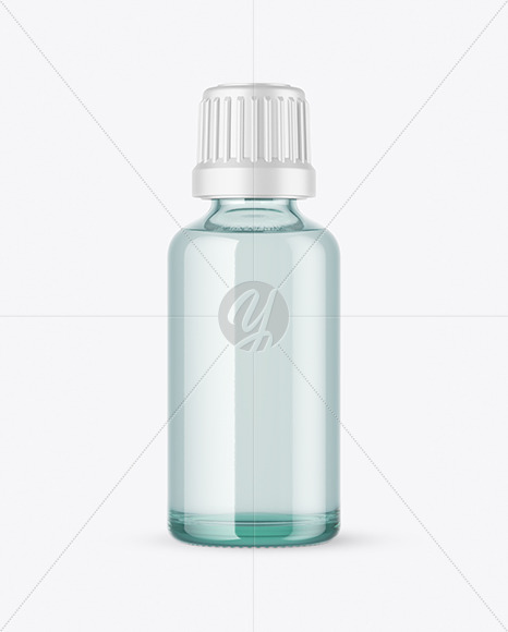 50ml Blue Glass Bottle Mockup