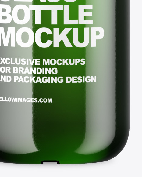 Green Glass Cosmetic Bottle Mockup