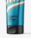 Metallic Cosmetic Tube with Box Mockup