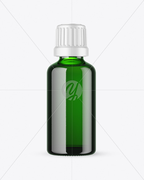 50ml Green Glass Bottle Mockup