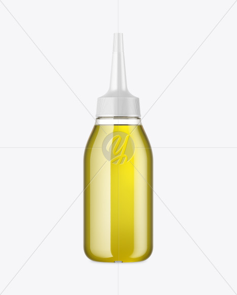 Clear Glass Cosmetic Bottle w/ Oil Mockup