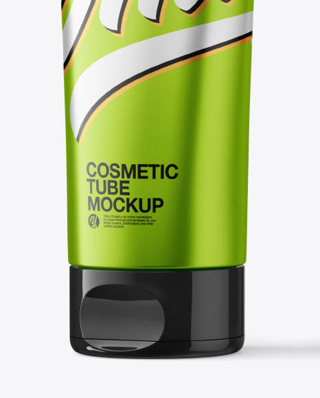 Metallic Cosmetic Tube with Kraft Box Mockup