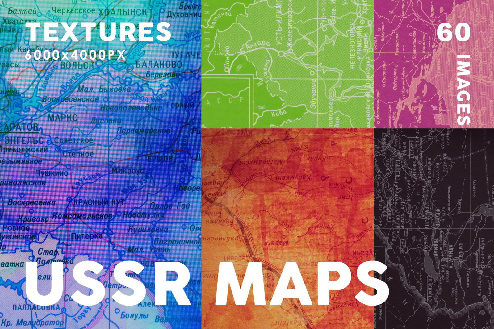 60 USSR Map Textures