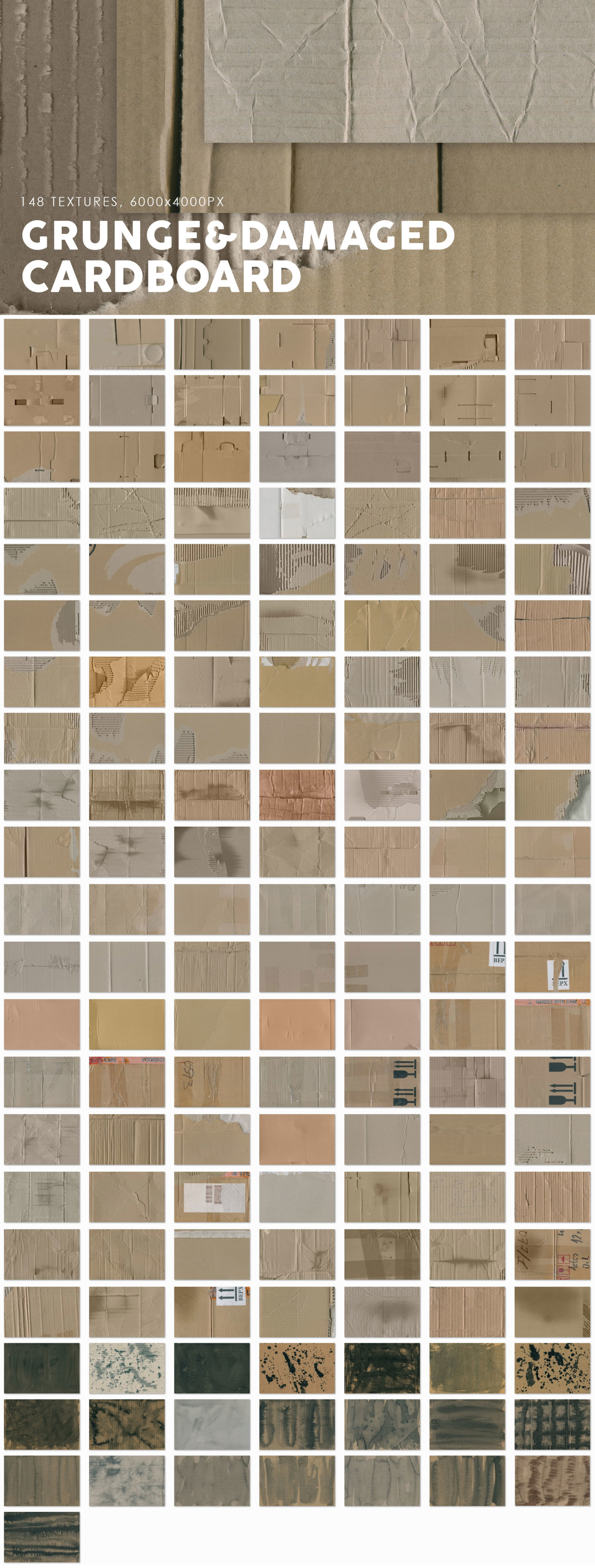 480 Various Cardboard Paper Textures