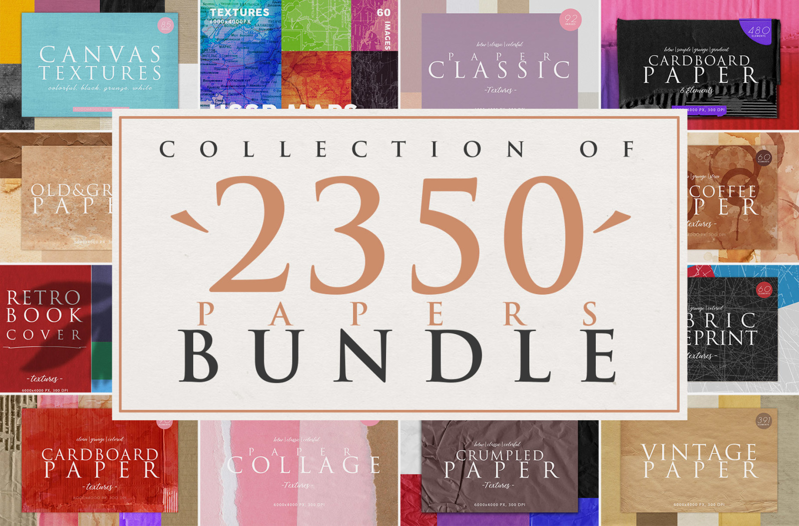 2350 Paper Textures Bundle