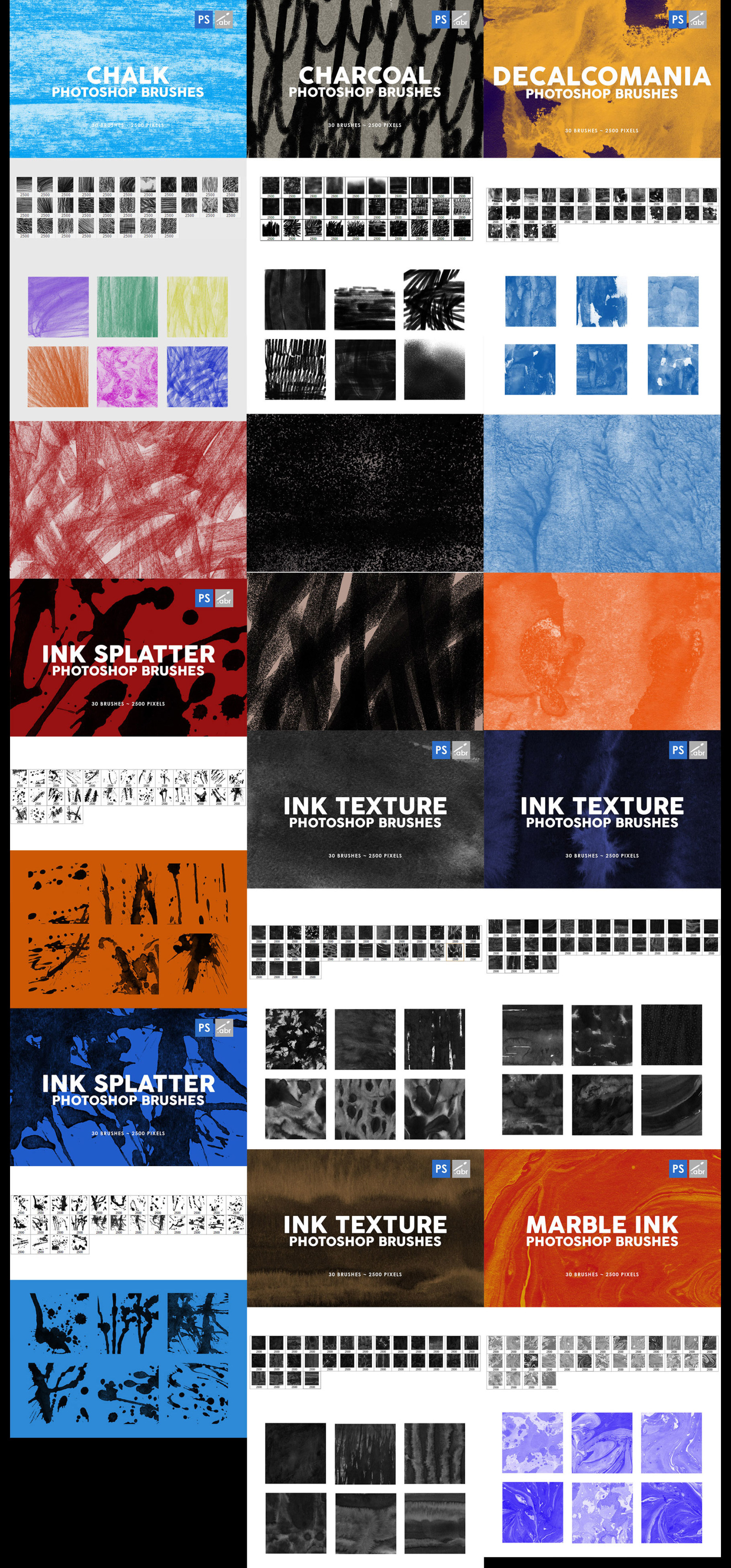 3000 Photoshop Stamp Brushes Bundle