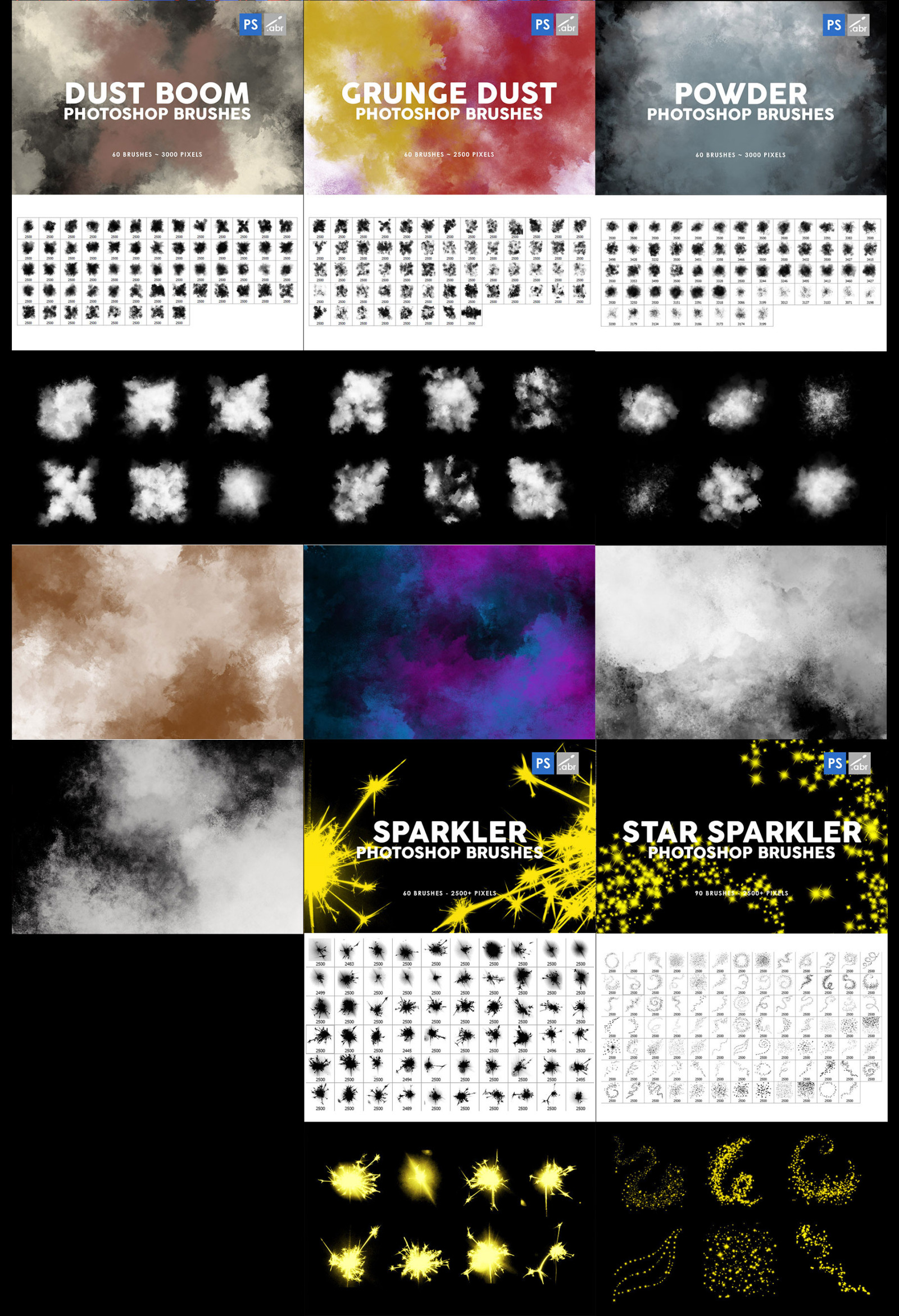 3000 Photoshop Stamp Brushes Bundle